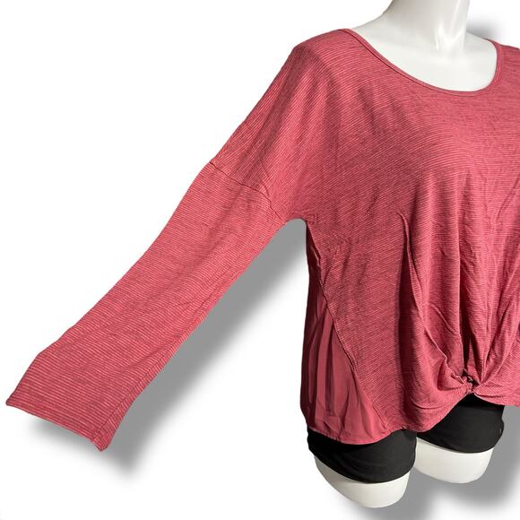 Maurices Womens Shirt Top Twist Hem Sheer Back Long Sleeve Pullover Red XXL - Picture 6 of 10